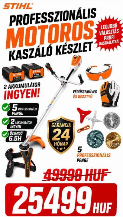 Professzionális akkumulátoros bozótvágó | 50% kedvezmény + ingyenes szállítás